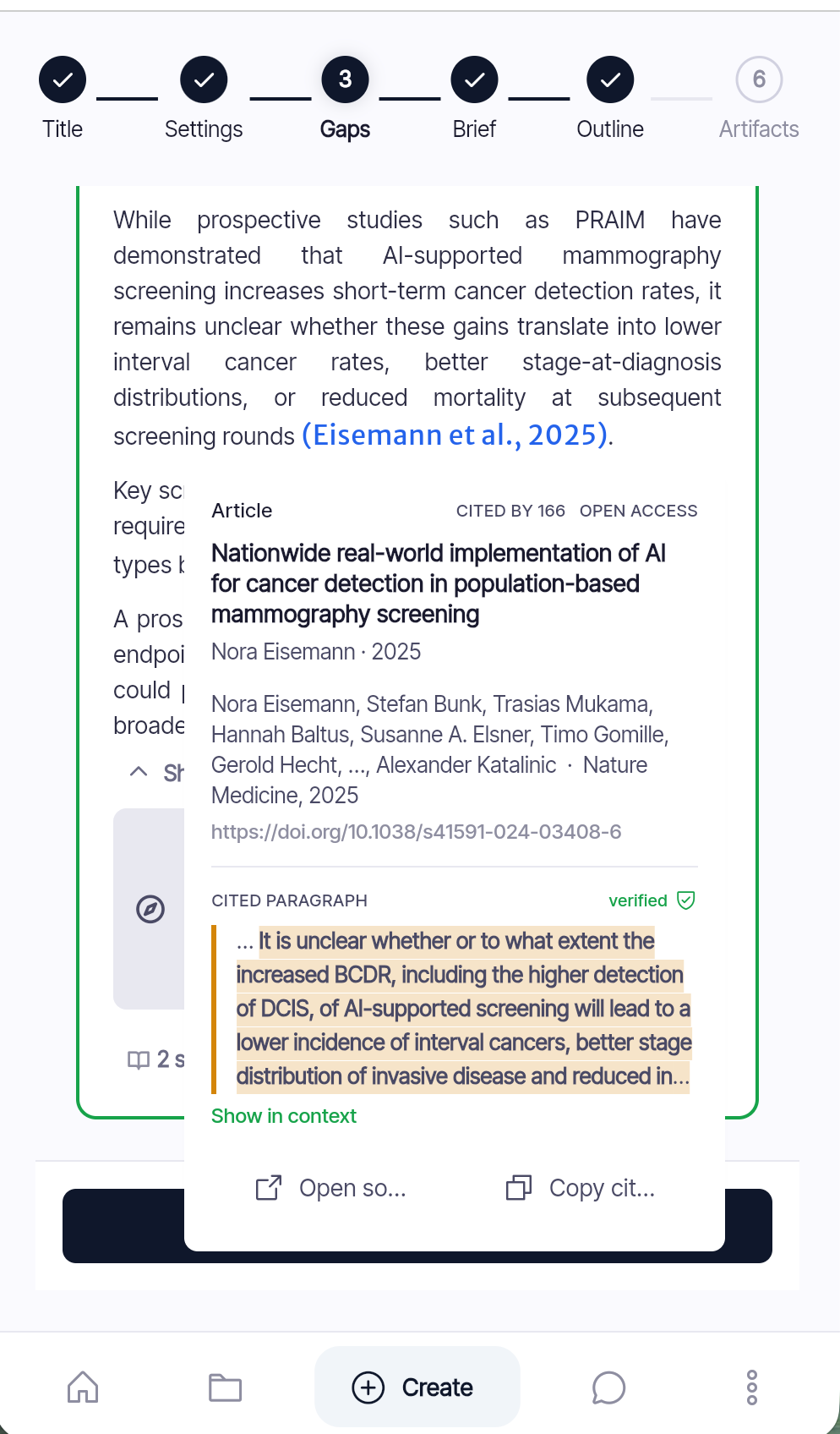 A verified citation traced to its source