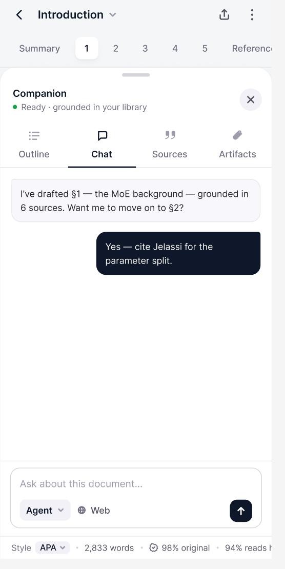 The Relumir Companion — grounded in your library, answering in context