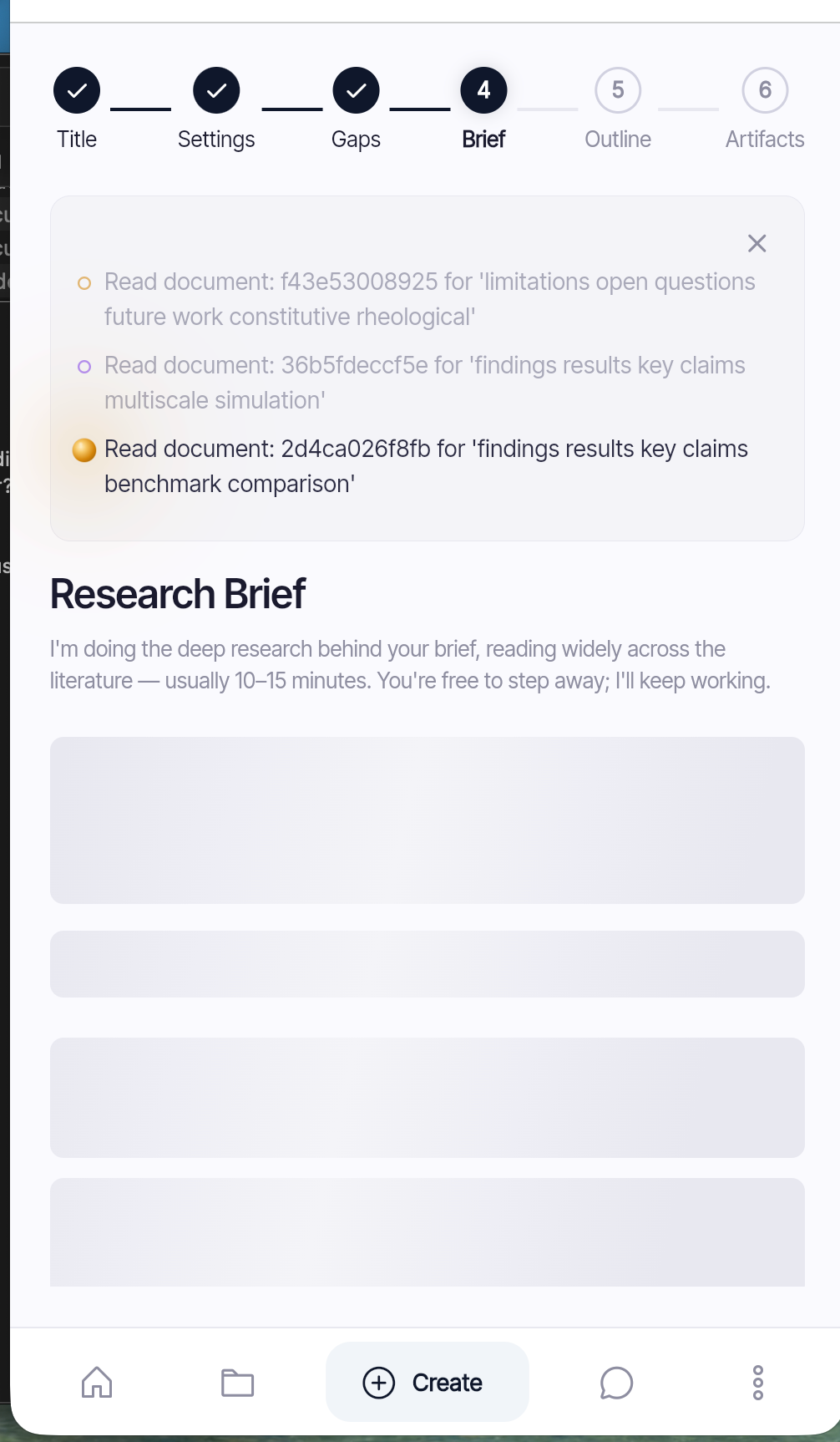 Relumir's live activity feed, narrating each step in plain English